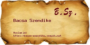Bacsa Szendike névjegykártya